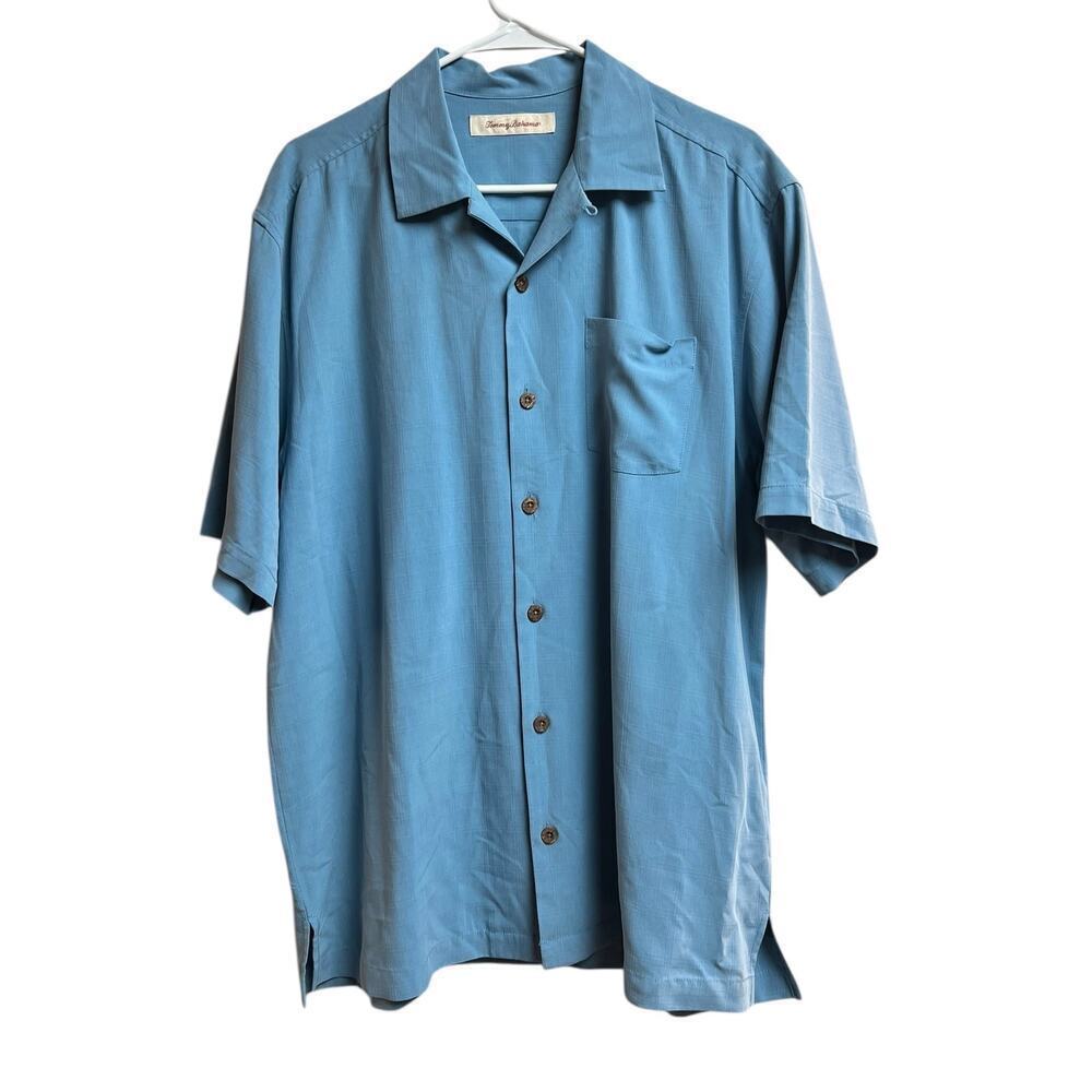 Tommy Bahama Men's Silk Camp Shirt Blue Medium